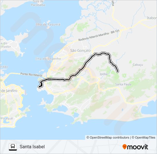 Mapa da linha 549M de ônibus
