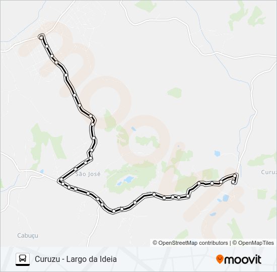 Mapa da linha 700M de ônibus
