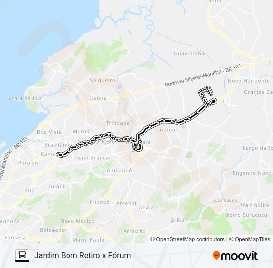 Mapa da linha 21 de ônibus