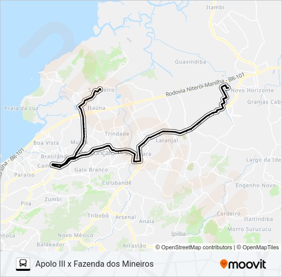 Mapa da linha 40 de ônibus