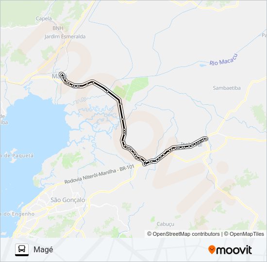 Mapa da linha 123Q de ônibus