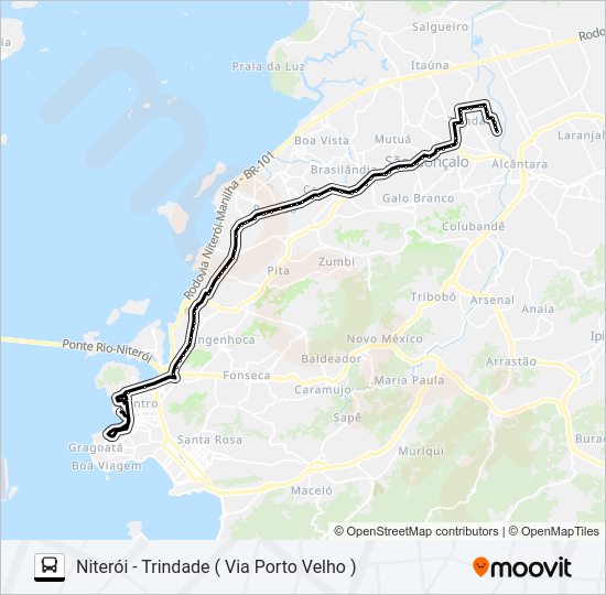 Mapa da linha 403M de ônibus