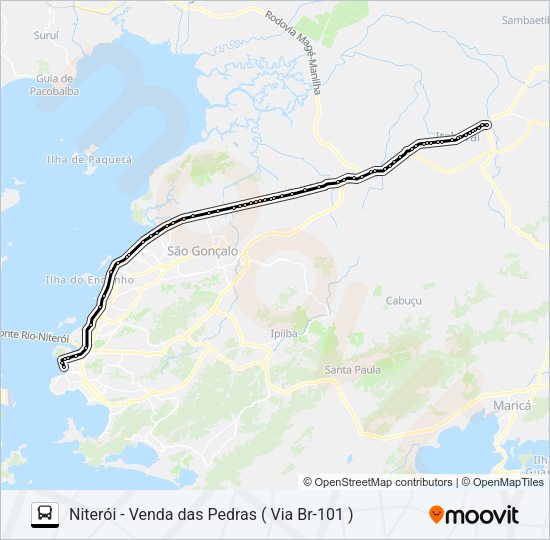 Mapa da linha 413M de ônibus