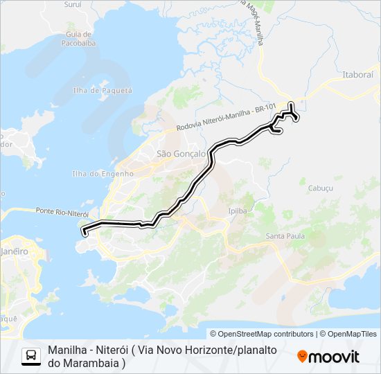 Mapa da linha 416M de ônibus