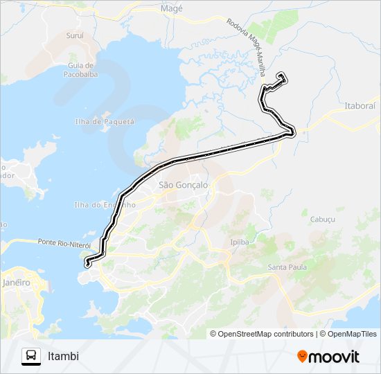 Mapa da linha 426M de ônibus