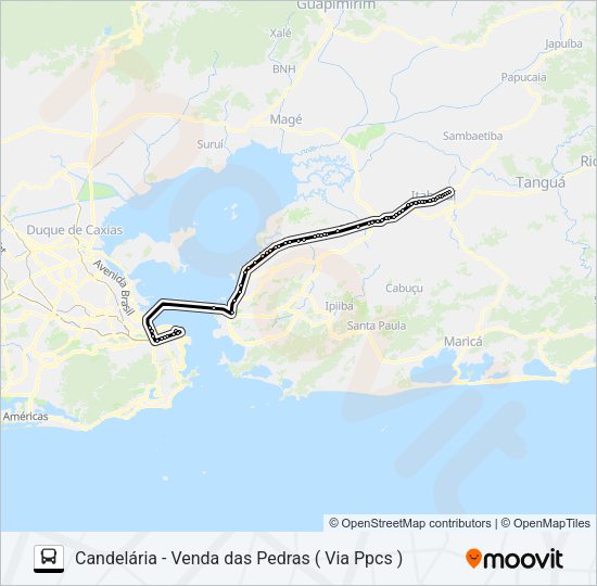 Mapa da linha 567D de ônibus
