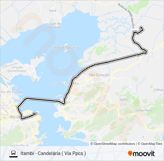 Mapa da linha 568D de ônibus