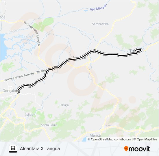 Mapa da linha MB22 de ônibus