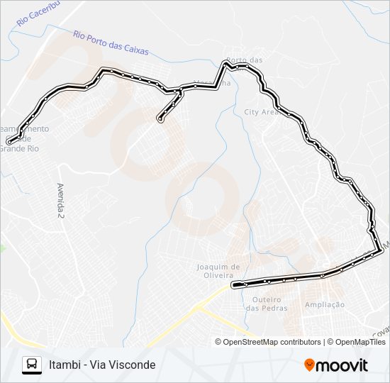 Mapa da linha MB36 de ônibus