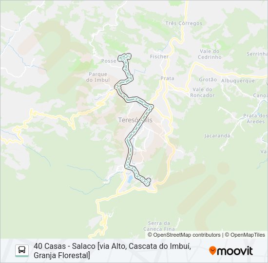 Mapa da linha P09C de ônibus