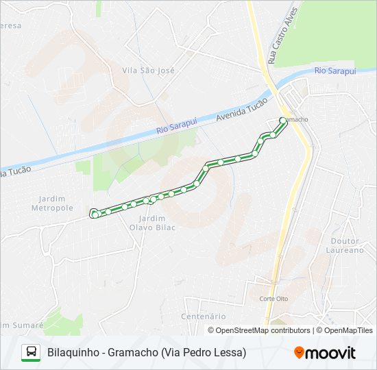 Mapa da linha 29 de ônibus