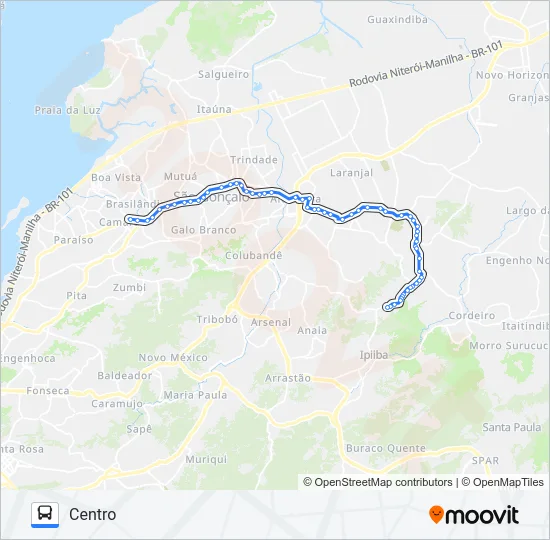 54 Bus Line Map