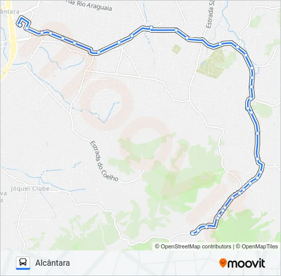 54A Bus Line Map