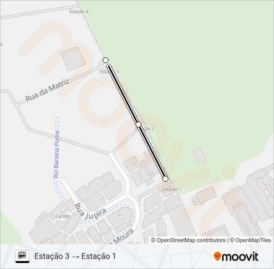Mapa da linha DONA MARTA de plano inclinado