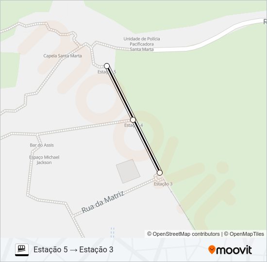 Mapa da linha DONA MARTA de plano inclinado