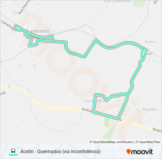 Mapa da linha 610I de ônibus