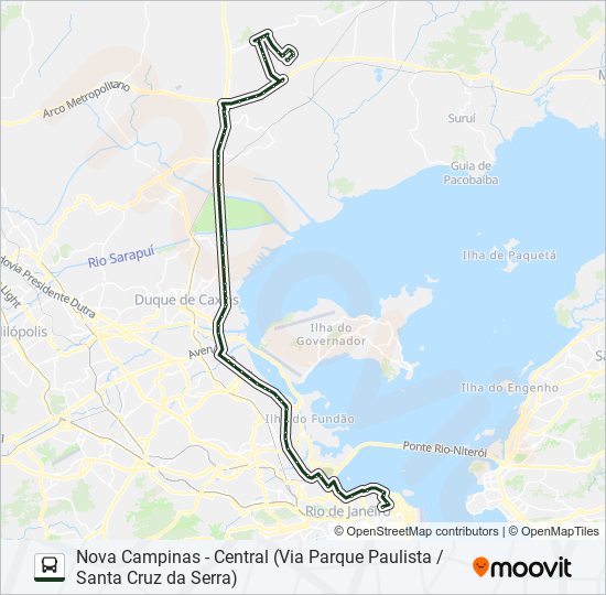 Mapa da linha 571C de ônibus