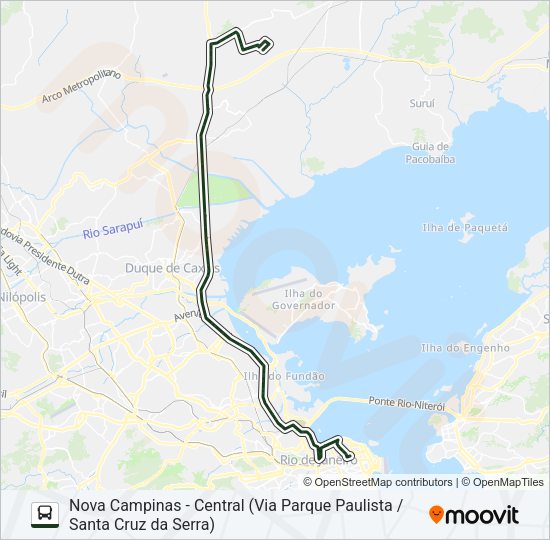 Mapa da linha 571C de ônibus