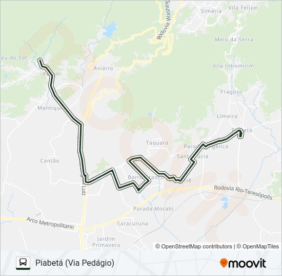 Mapa da linha 765I de ônibus