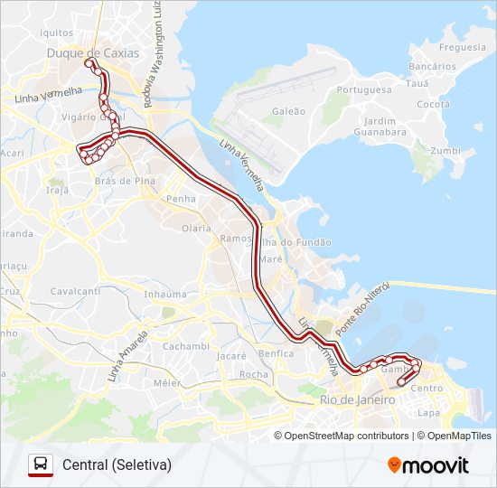 Mapa da linha 112C de ônibus