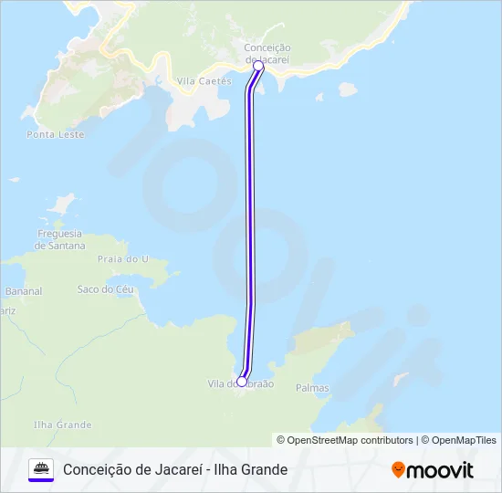 CONCEIÇÃO DE JACAREÍ - ILHA GRANDE Ferry Line Map