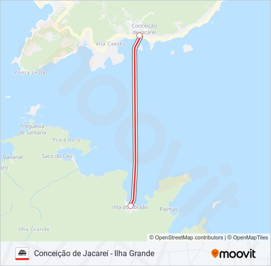 Mapa de CONCEIÇÃO DE JACAREÍ - ILHA GRANDE de ferry