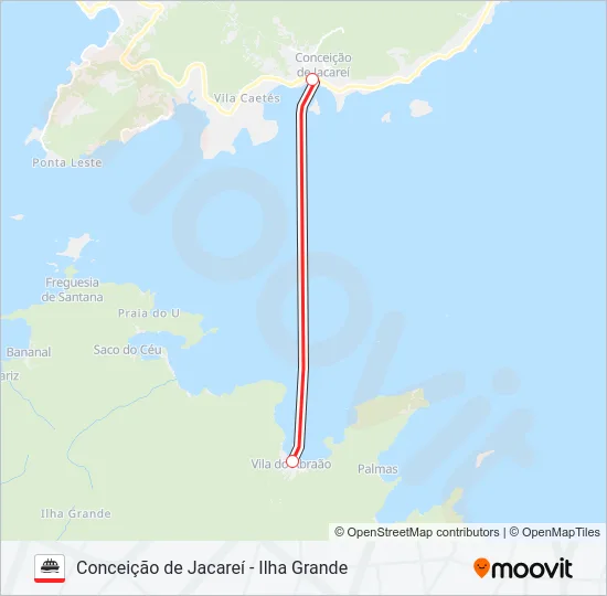 CONCEIÇÃO DE JACAREÍ - ILHA GRANDE Ferry Line Map
