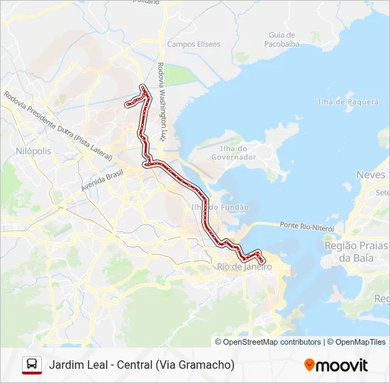 Mapa da linha 415C de ônibus