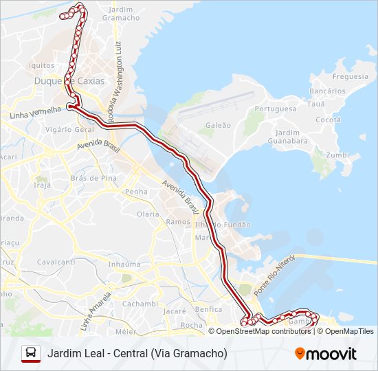 Mapa da linha 415C de ônibus