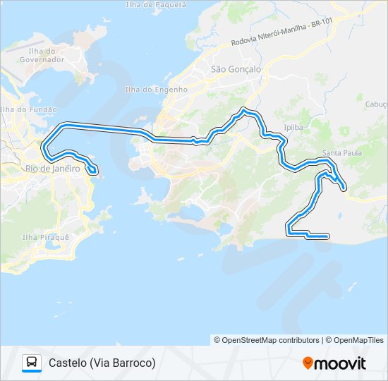 Mapa da linha 6146D (EXECUTIVO) de ônibus