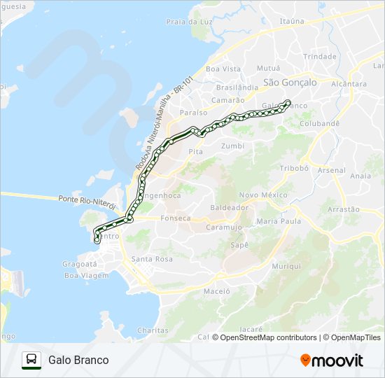 Mapa da linha 528 de ônibus