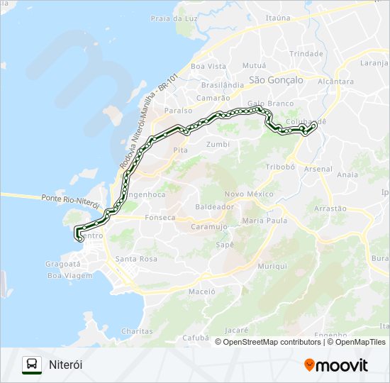 Mapa da linha 529 de ônibus