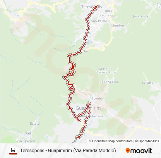 Mapa da linha MS11 de ônibus
