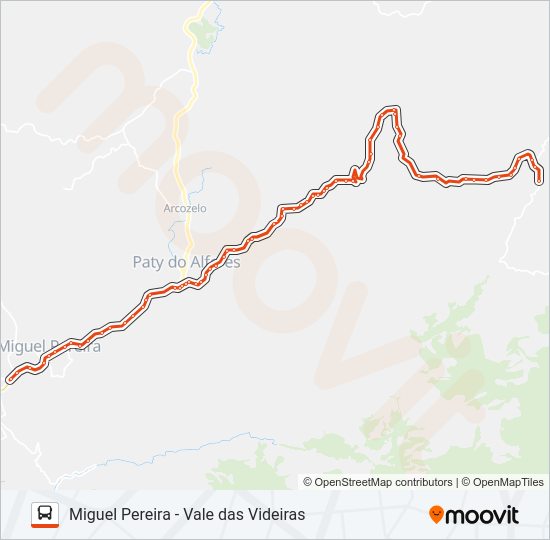 Mapa da linha PS10 de ônibus