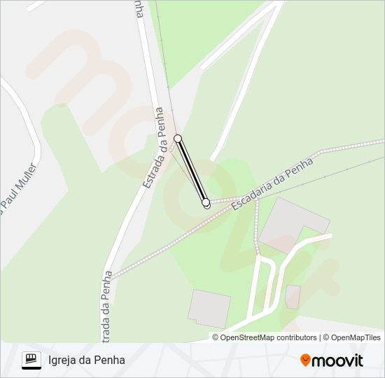 Mapa da linha IGREJA DA PENHA de plano inclinado