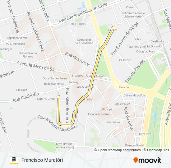 BONDE (LINHA TURÍSTICA) Cable Car Line Map