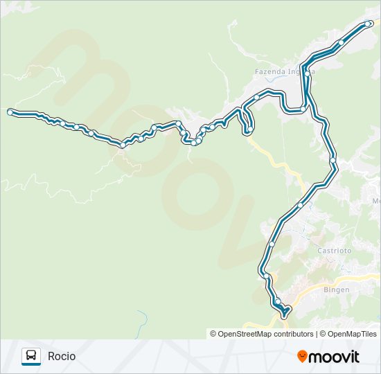 Mapa da linha 101 de ônibus