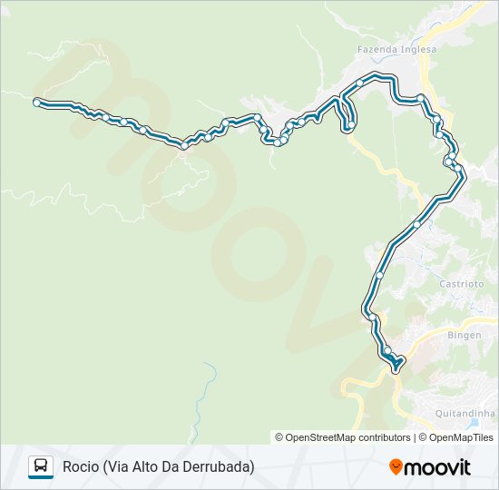 Mapa da linha 101 de ônibus