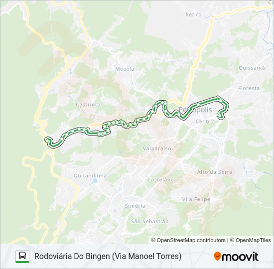 Mapa da linha 107 de ônibus