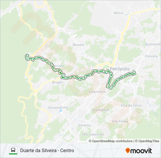 Mapa da linha 110 de ônibus