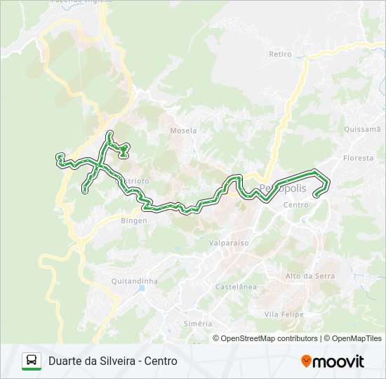 Mapa da linha 110 de ônibus