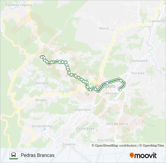 Mapa da linha 118 de ônibus