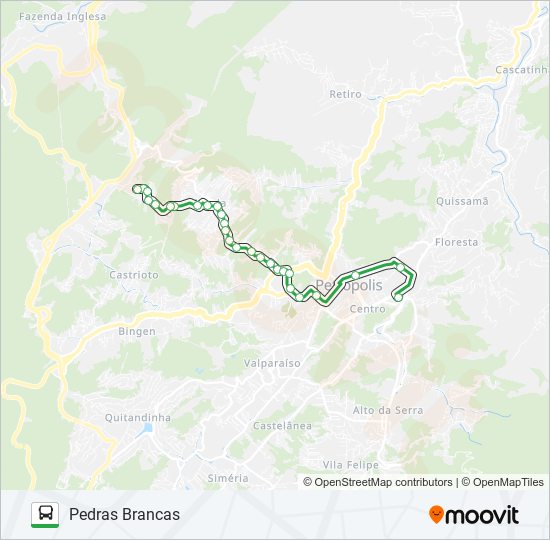 Mapa da linha 118 de ônibus