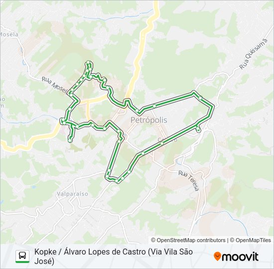 Mapa da linha 119 de ônibus
