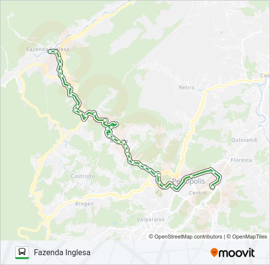 Mapa da linha 122 de ônibus