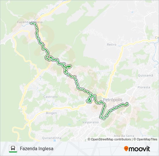 Mapa da linha 122 de ônibus