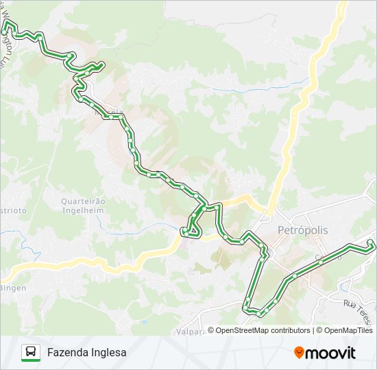 Mapa da linha 122 de ônibus
