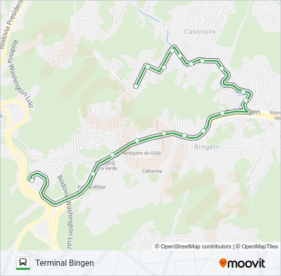 Mapa da linha 123 de ônibus