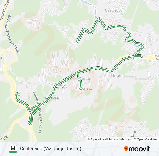 Mapa da linha 123 de ônibus