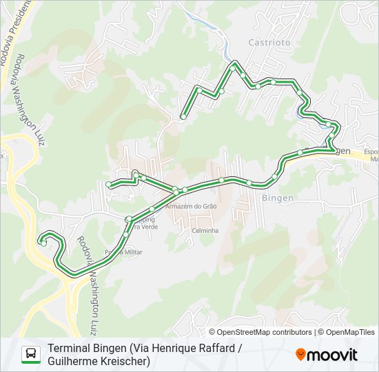 Mapa da linha 123 de ônibus